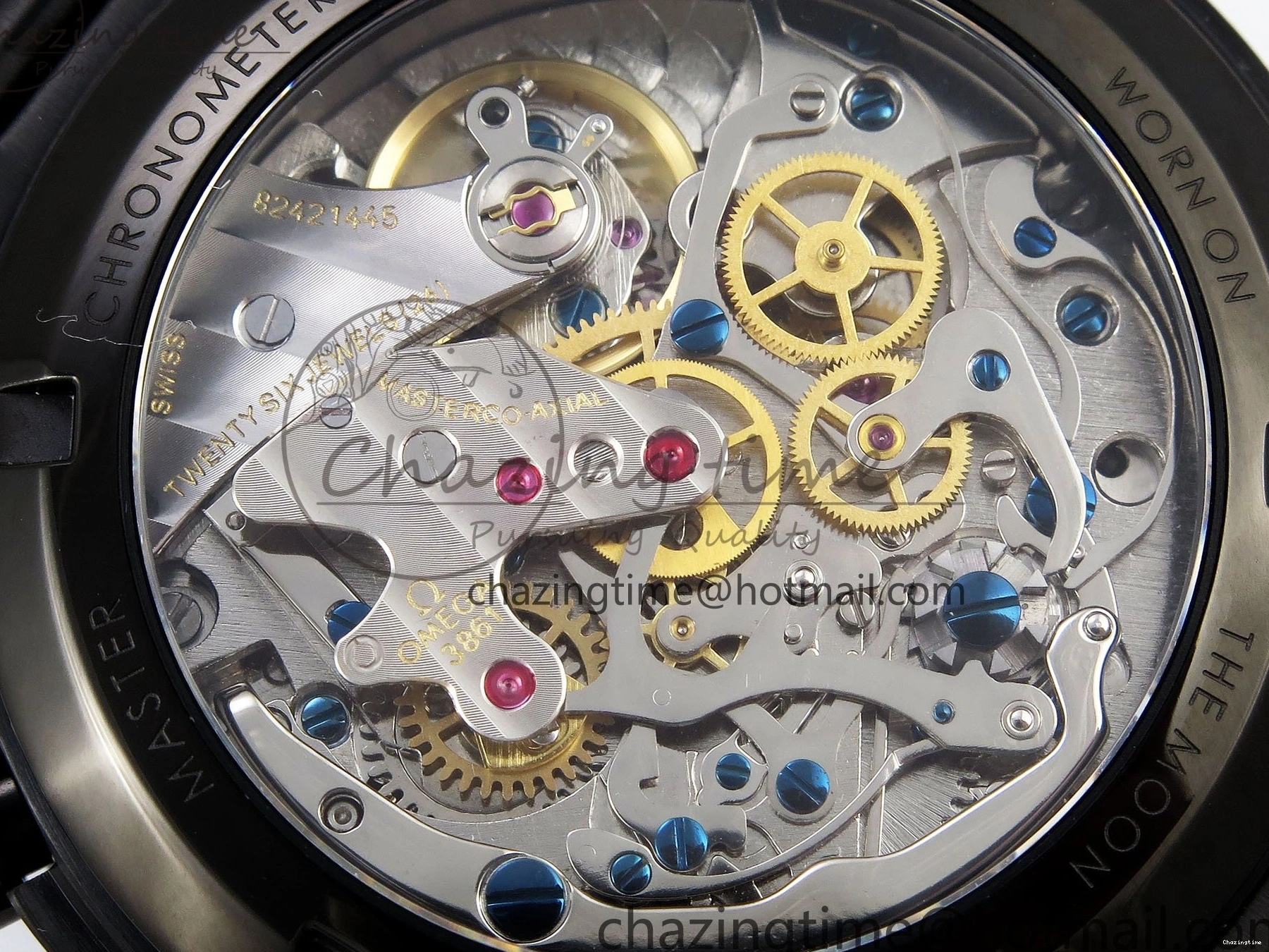 0422 Speedmaster Black Benom PVD Saturn RMF Best Edition on PVD Bracelet Lemania HW StreetReady 7726